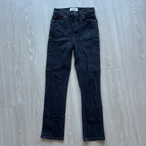 Reformation Jeans Liza High Straight Crop Womens 23 Faded Black
